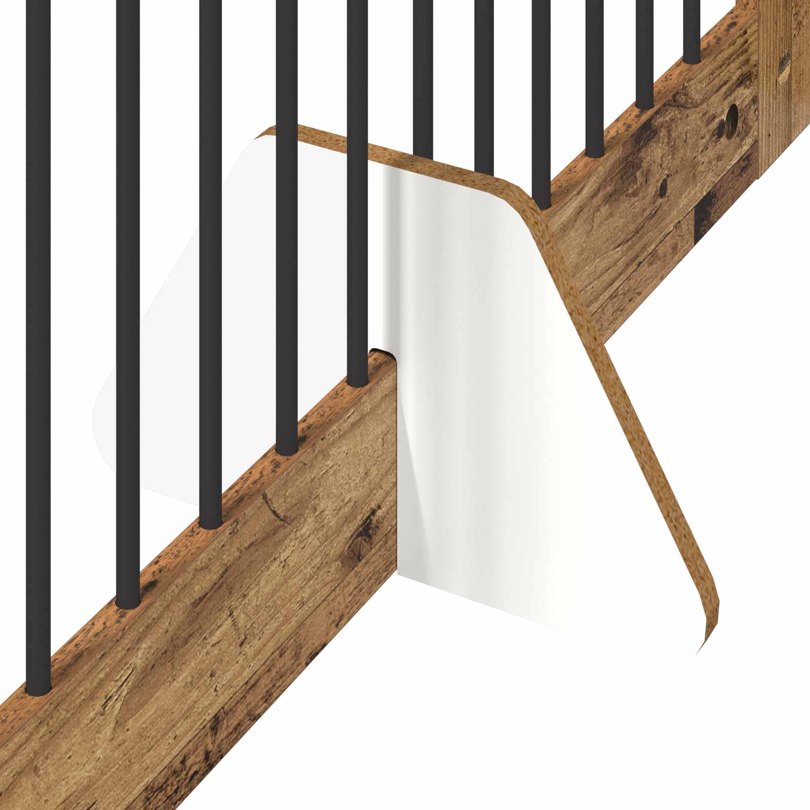 Vrata za pse s postoljem 4 pcs Staro drvo 100 x 100 cm