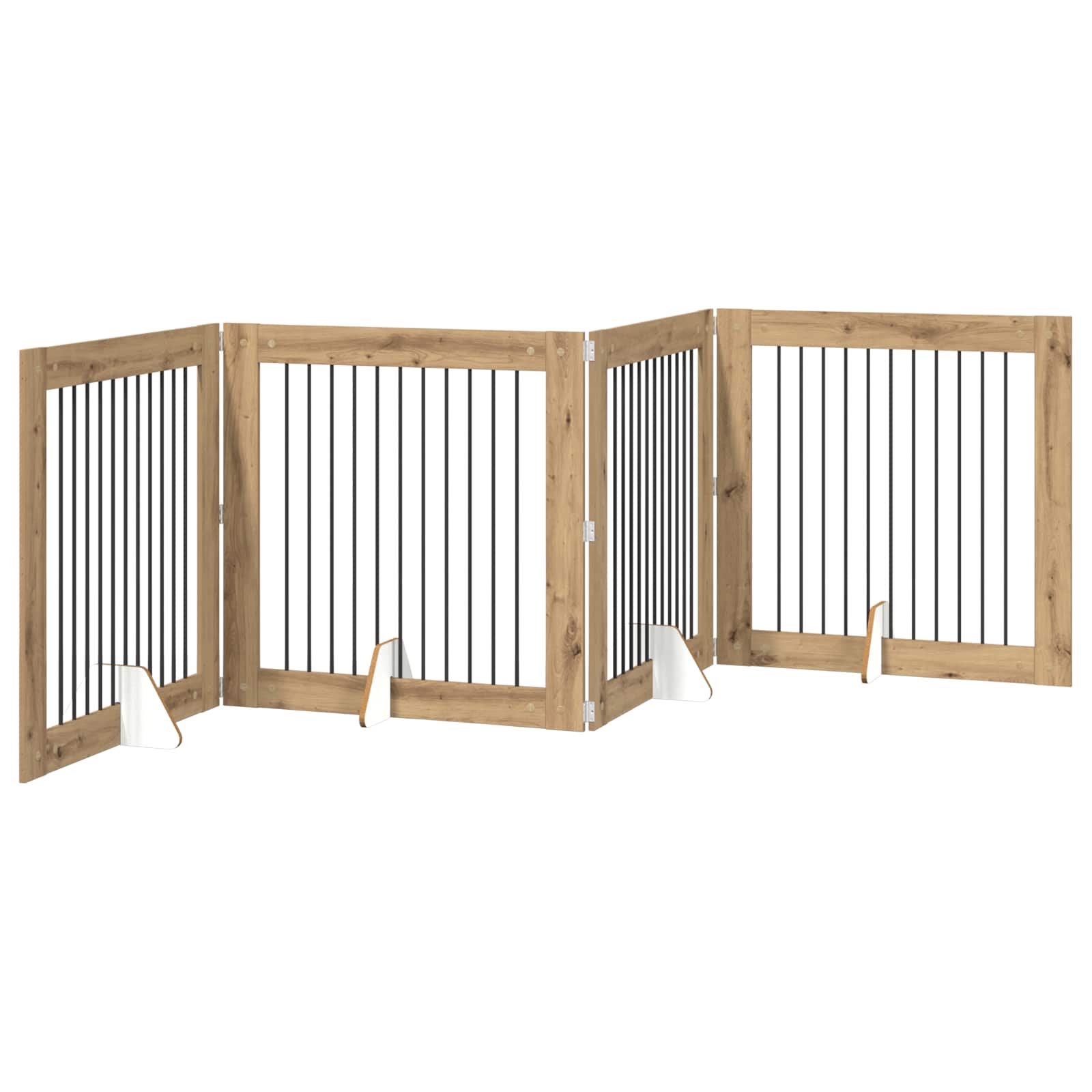 Vrata za pse s postoljem 4 pcs Hrast artisan 100 x 100 cm