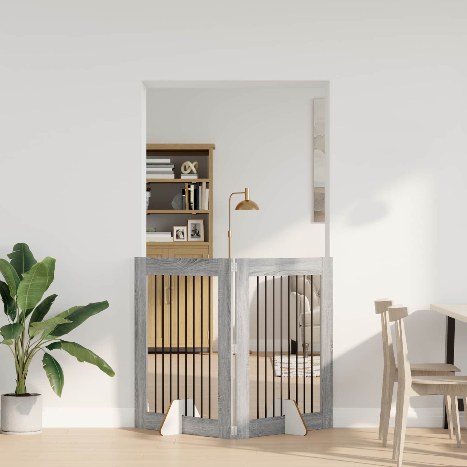 Vrata za pse s postoljem 2 pcs Siva sonoma 80 x 100 cm