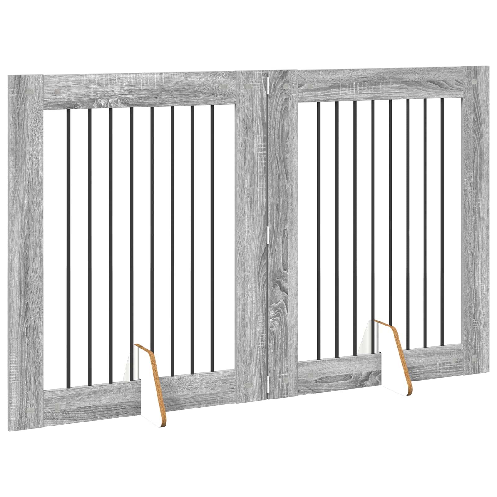 Vrata za pse s postoljem 2 pcs Siva sonoma 80 x 100 cm