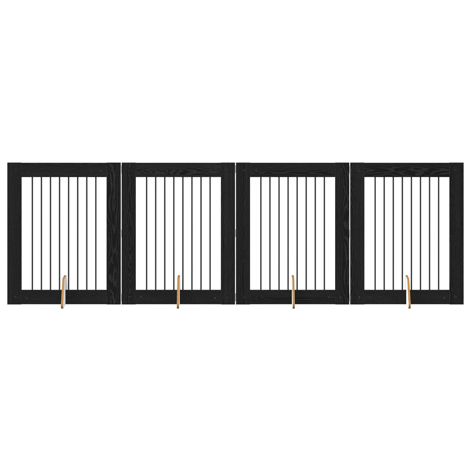 Vrata za pse s postoljem 4 pcs Crni hrast 80 x 100 cm