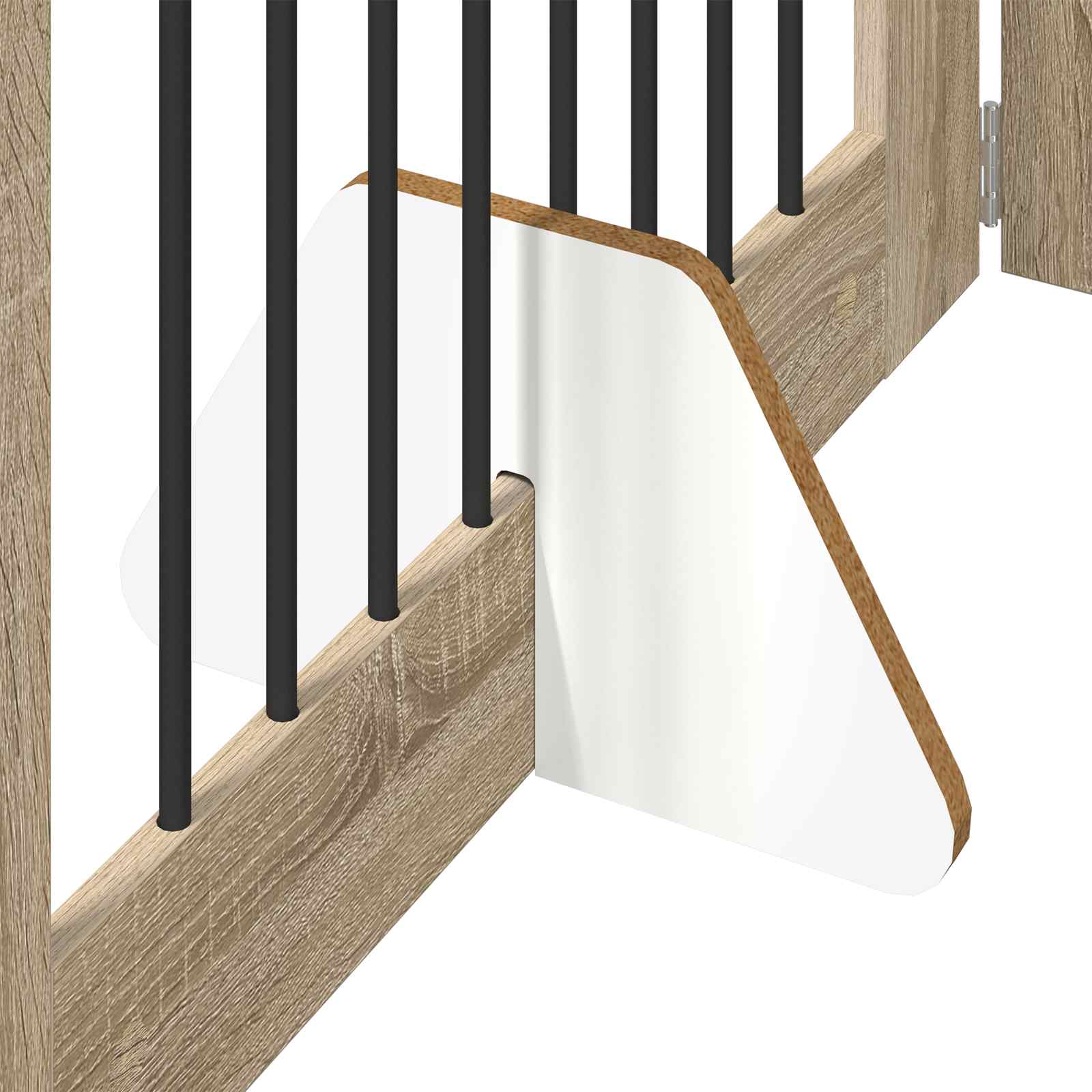 Vrata za pse s postoljem 4 pcs Hrast sonoma 80 x 100 cm