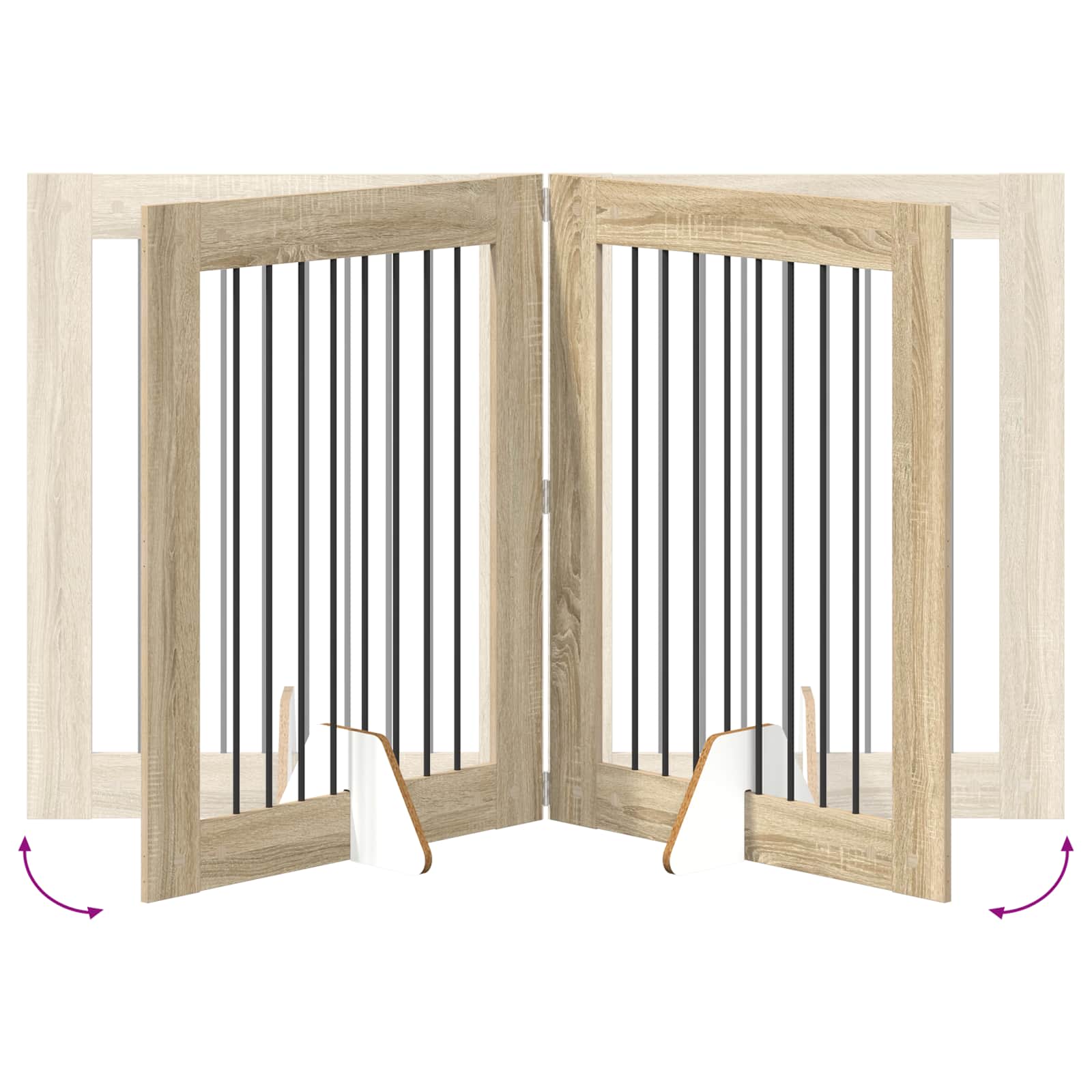 Vrata za pse s postoljem 4 pcs Hrast sonoma 80 x 100 cm