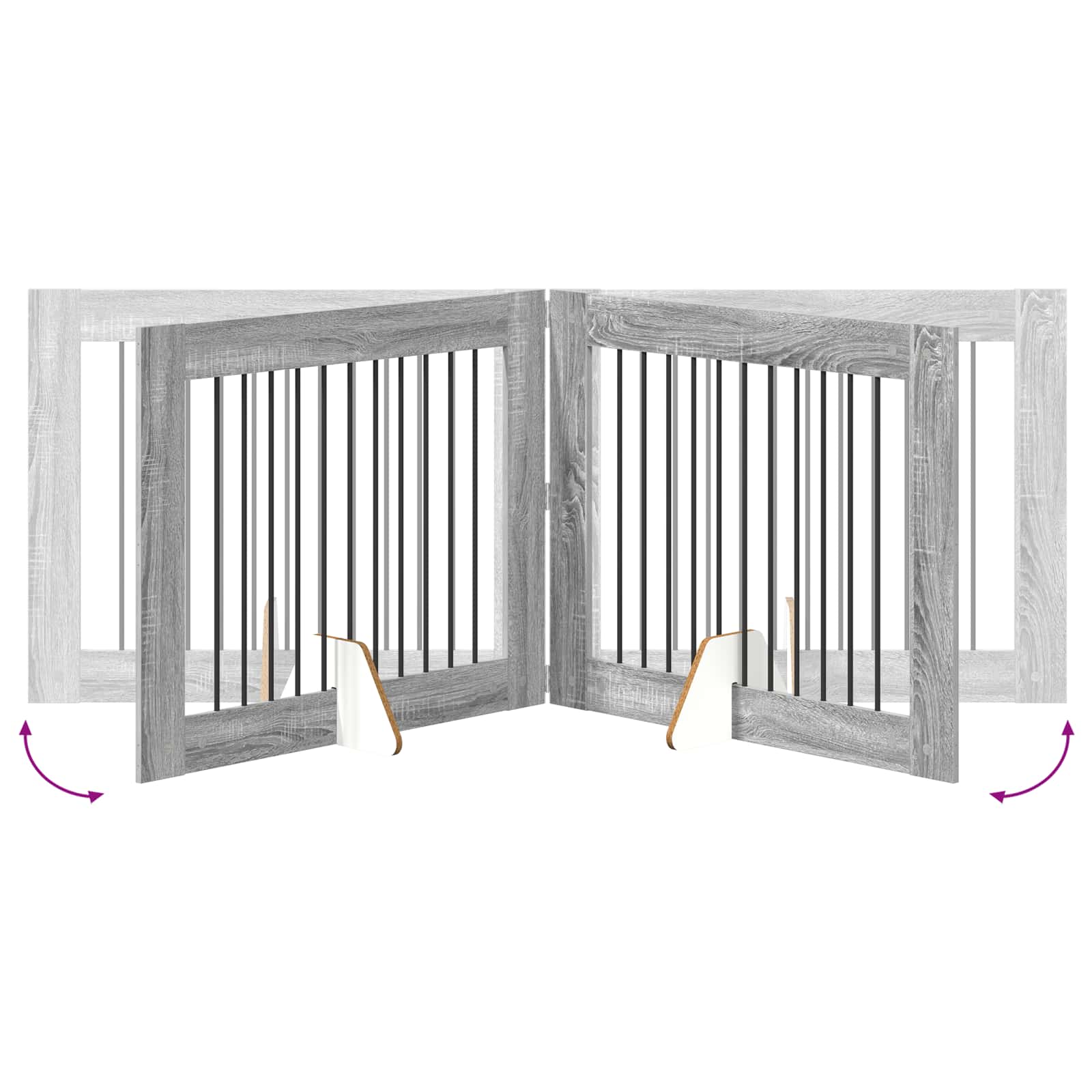 Vrata za pse s postoljem 2 pcs Siva sonoma 100 x 80 cm