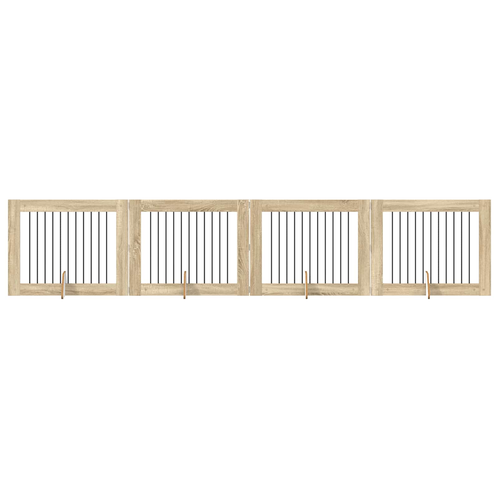 Vrata za pse s postoljem 4 pcs Hrast sonoma 100 x 80 cm