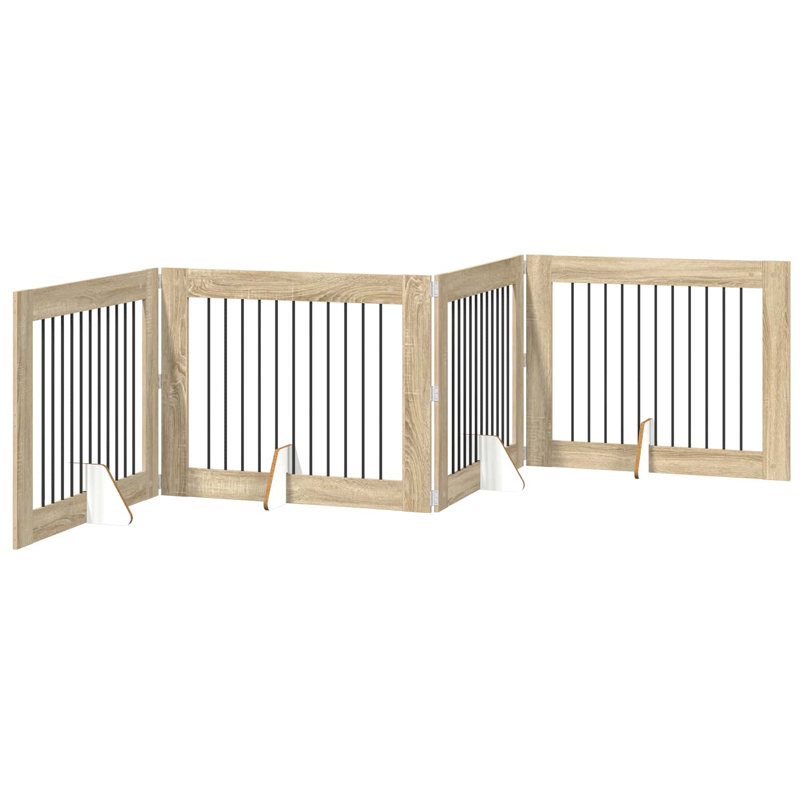 Vrata za pse s postoljem 4 pcs Hrast sonoma 100 x 80 cm