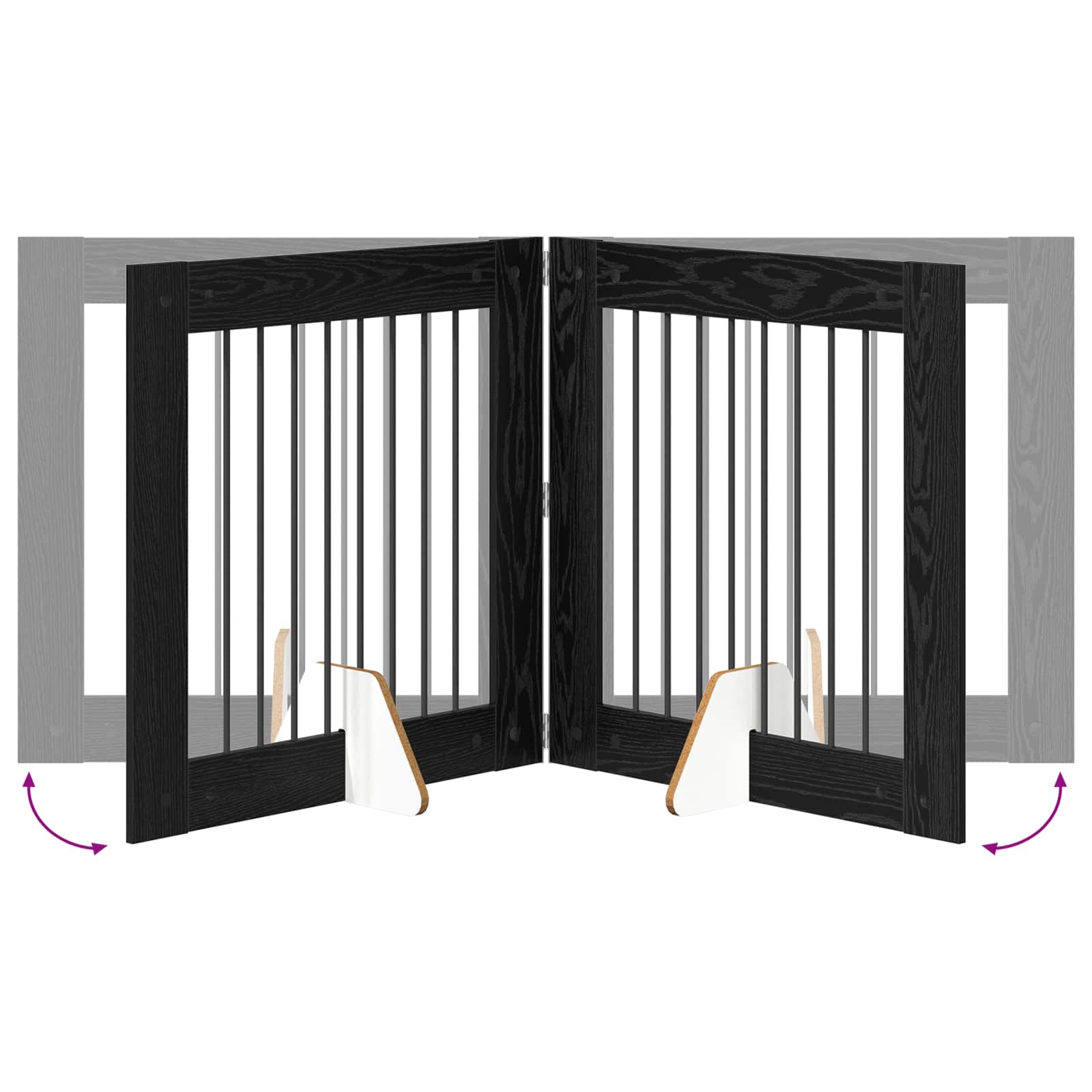 Vrata za pse s postoljem 2 pcs Crni hrast 80 x 80 cm