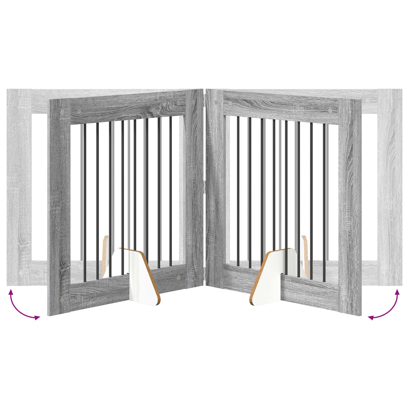 Vrata za pse s postoljem 2 pcs Siva sonoma 80 x 80 cm