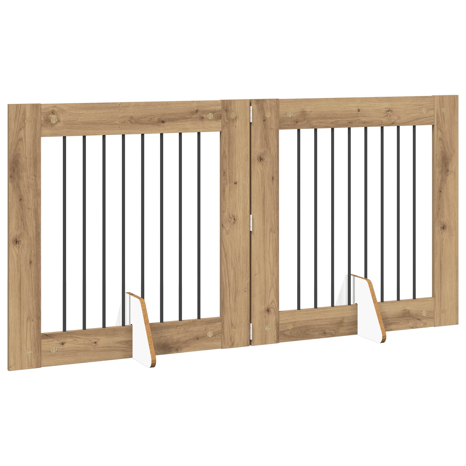 Vrata za pse s postoljem 2 pcs Hrast artisan 80 x 80 cm