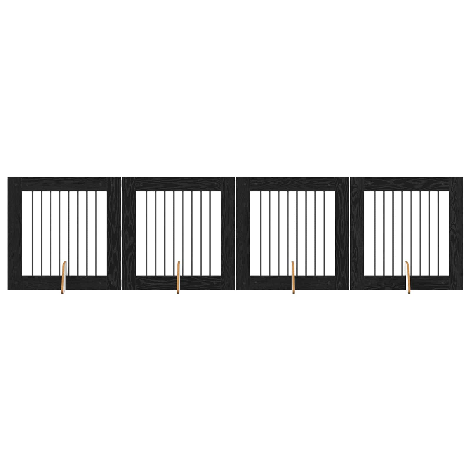 Vrata za pse s postoljem 4 pcs Crni hrast 80 x 80 cm