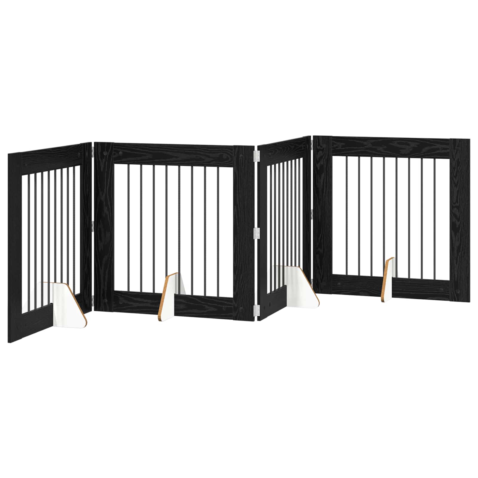 Vrata za pse s postoljem 4 pcs Crni hrast 80 x 80 cm
