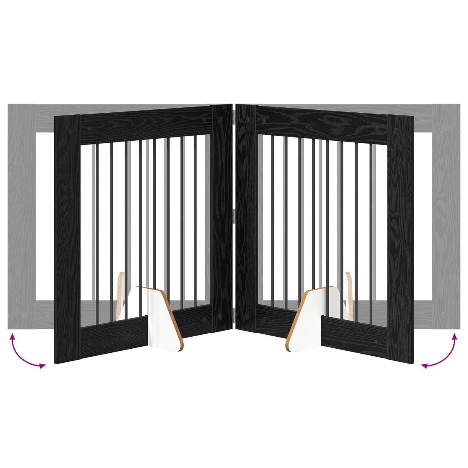 Vrata za pse s postoljem 6 pcs Crni hrast 80 x 80 cm