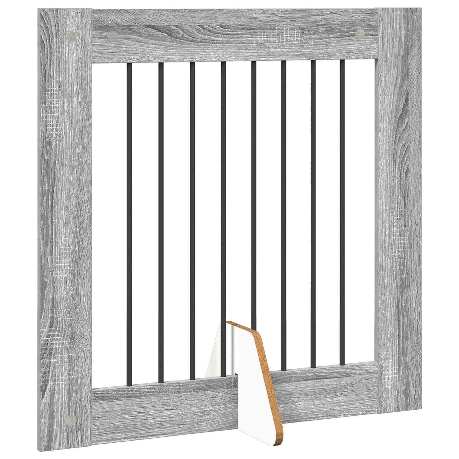 Vrata za pse s postoljem 6 pcs Siva sonoma 80 x 80 cm