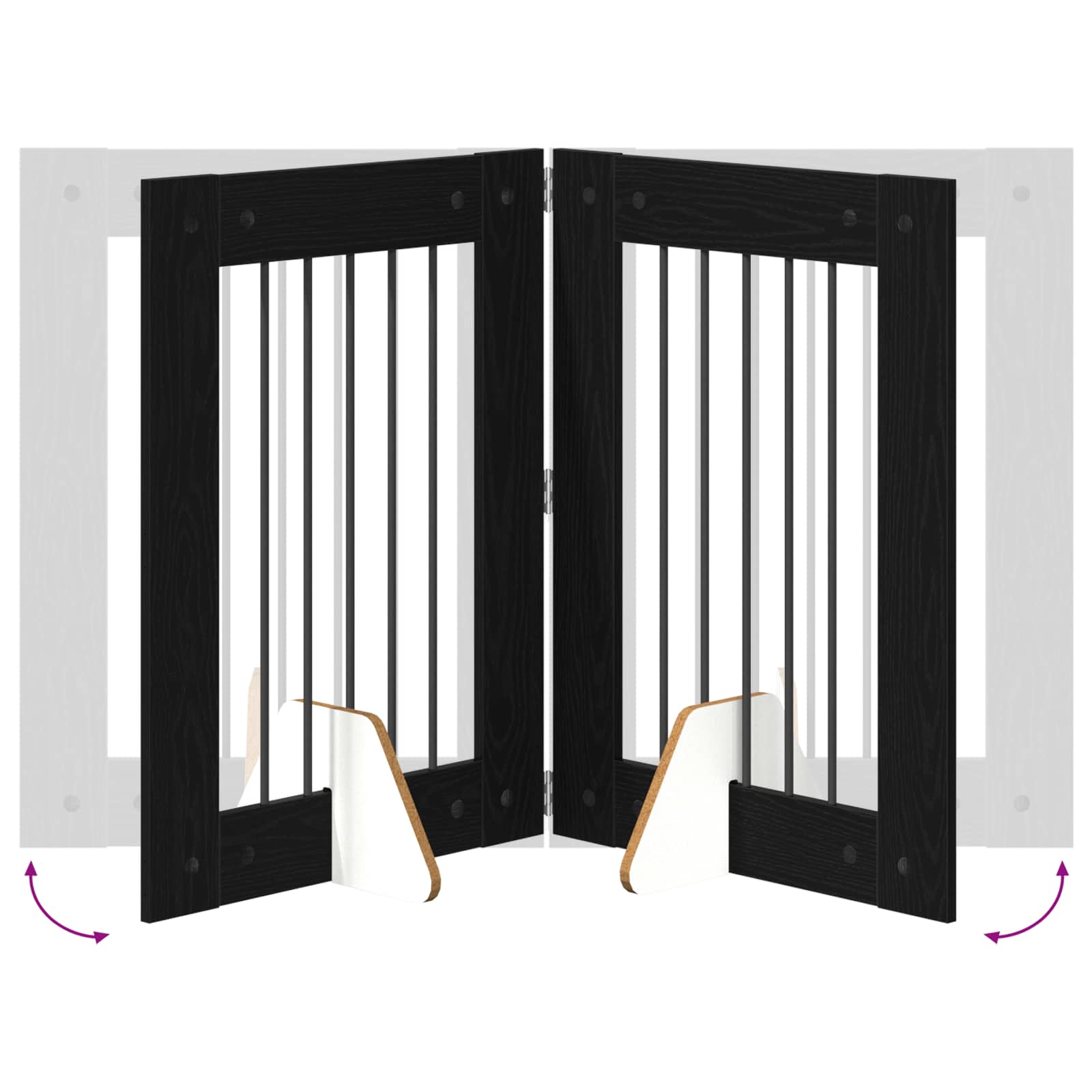 Vrata za pse s postoljem 2 pcs Crni hrast 60 x 80 cm