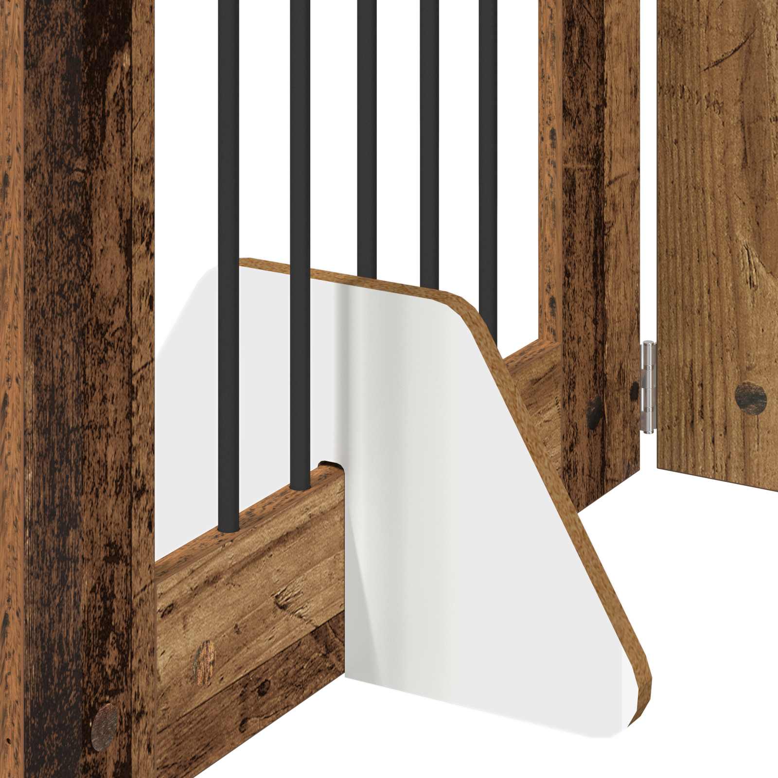 Vrata za pse s postoljem 2 pcs Staro drvo 60 x 80 cm