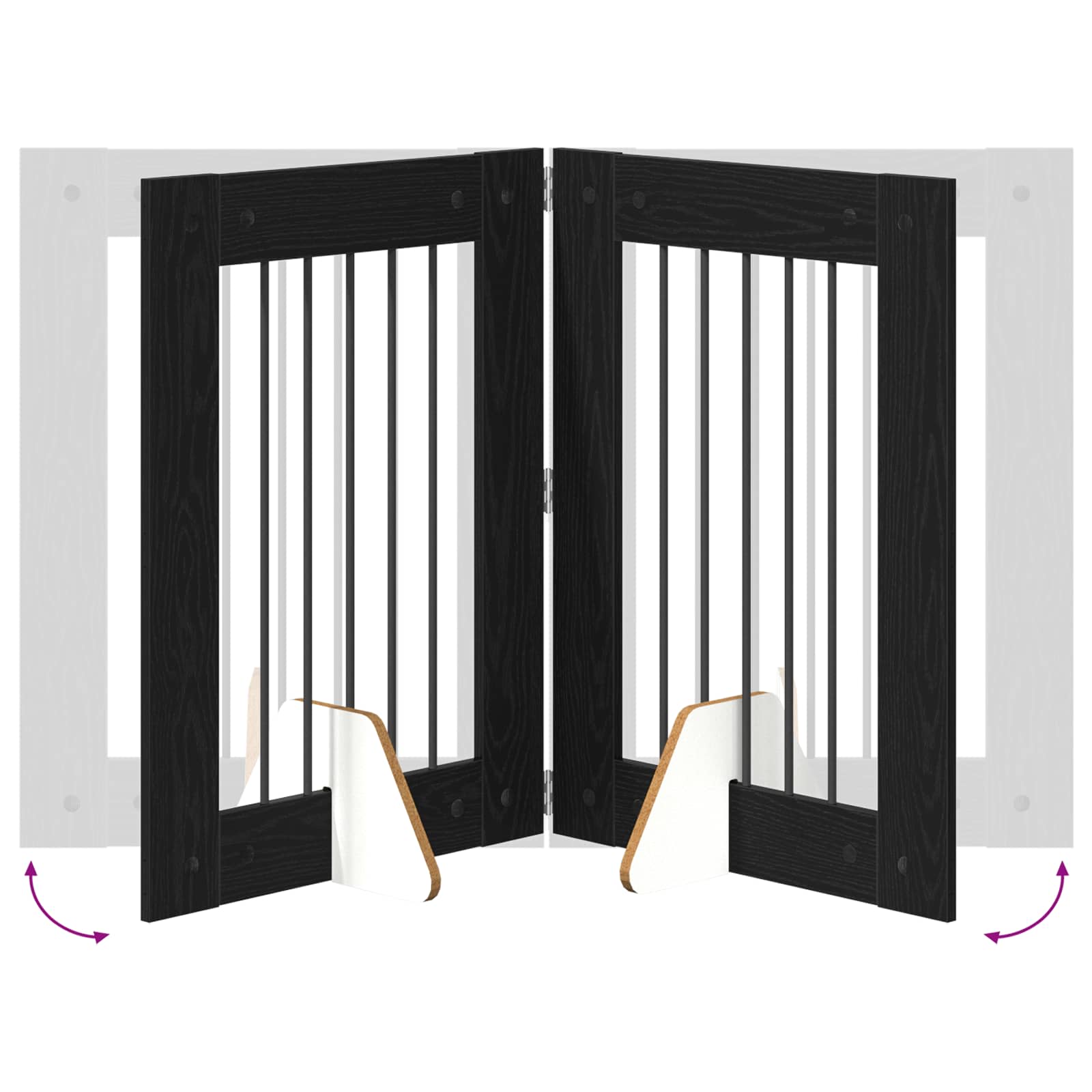 Vrata za pse s postoljem 4 pcs Crni hrast 60 x 80 cm