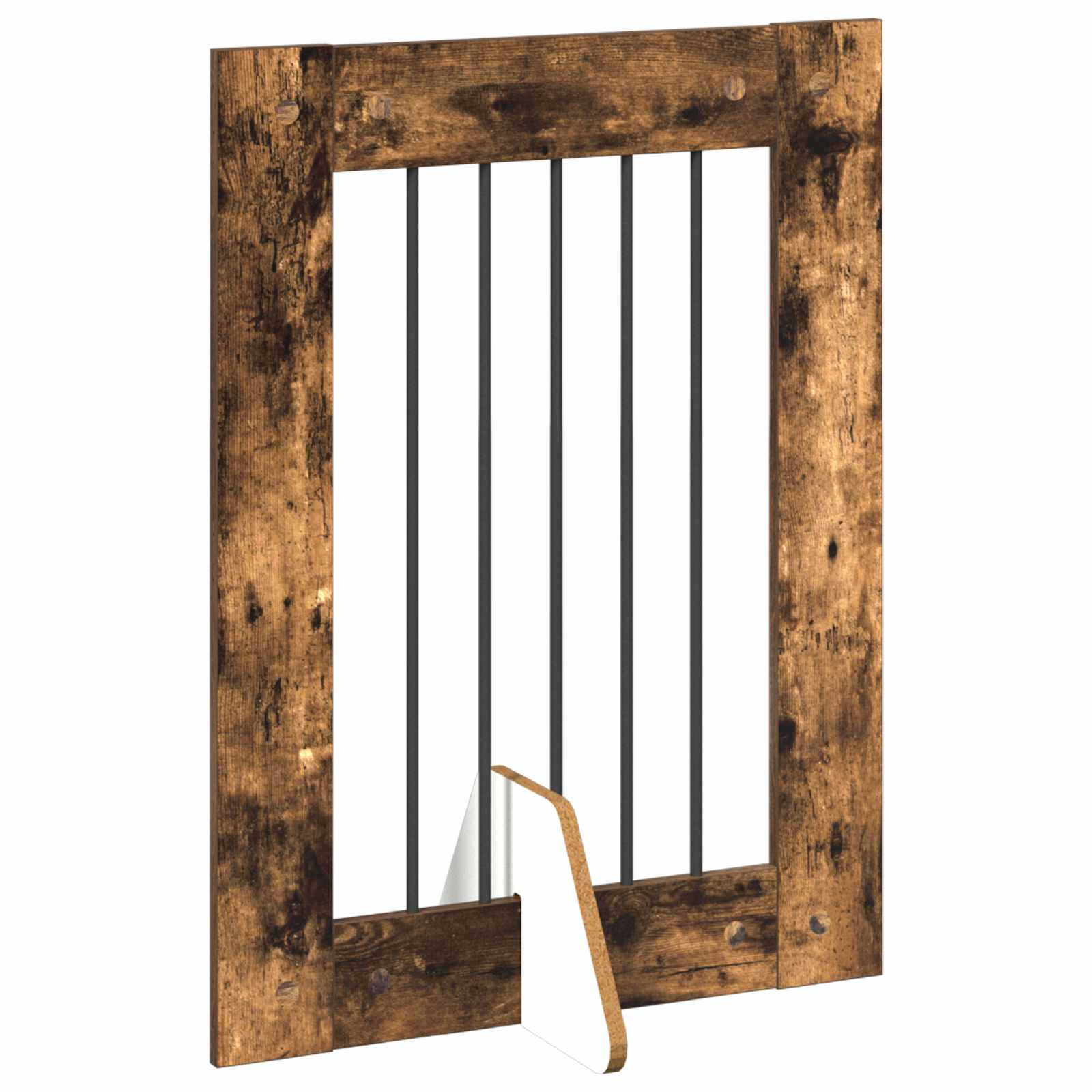 Vrata za pse s postoljem 4 pcs Dimljeni hrast 60 x 80 cm
