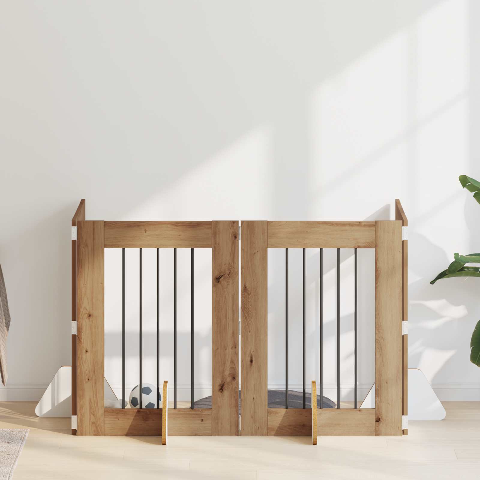 Vrata za pse s postoljem 4 pcs Hrast artisan 60 x 80 cm