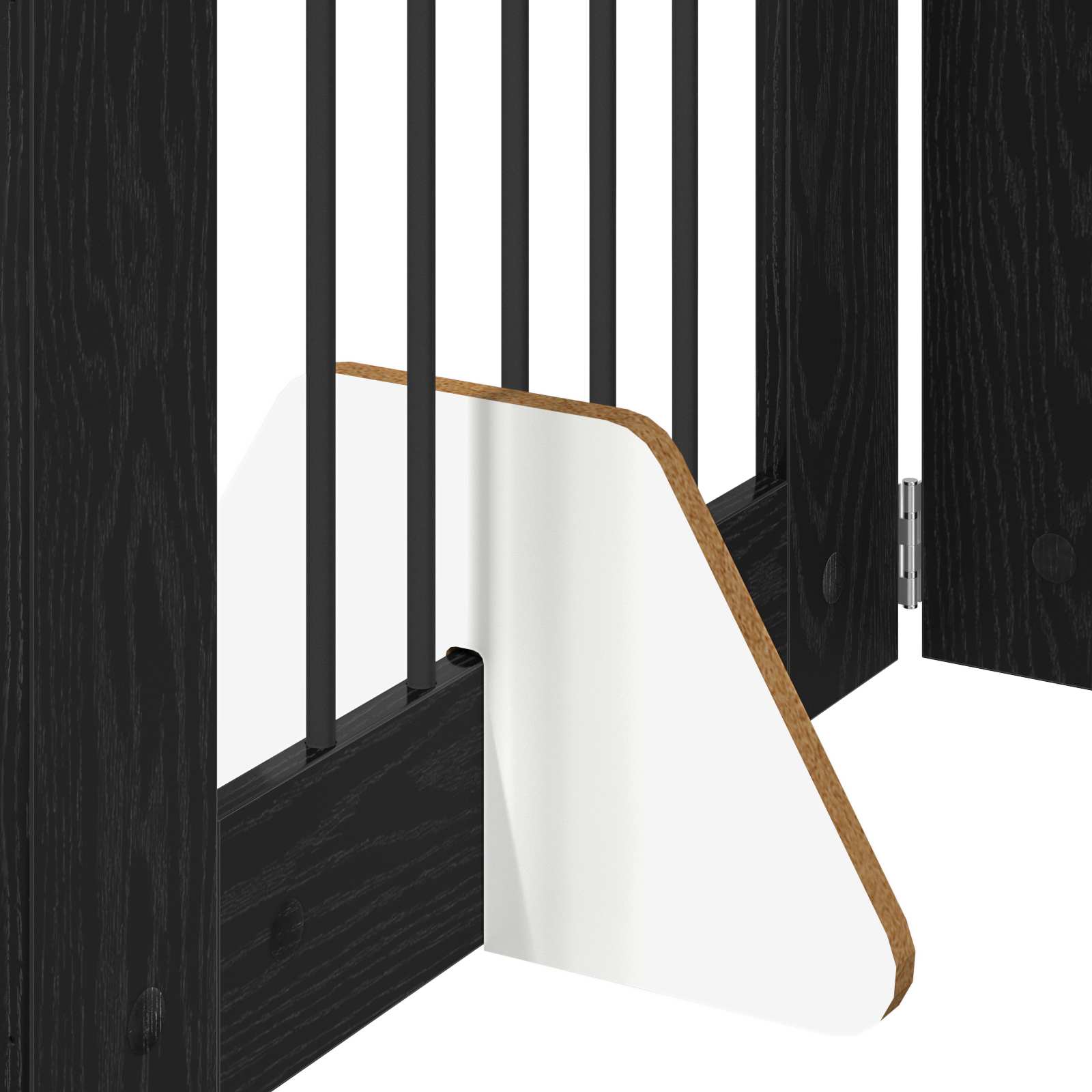 Vrata za pse s postoljem 6 pcs Crni hrast 60 x 80 cm