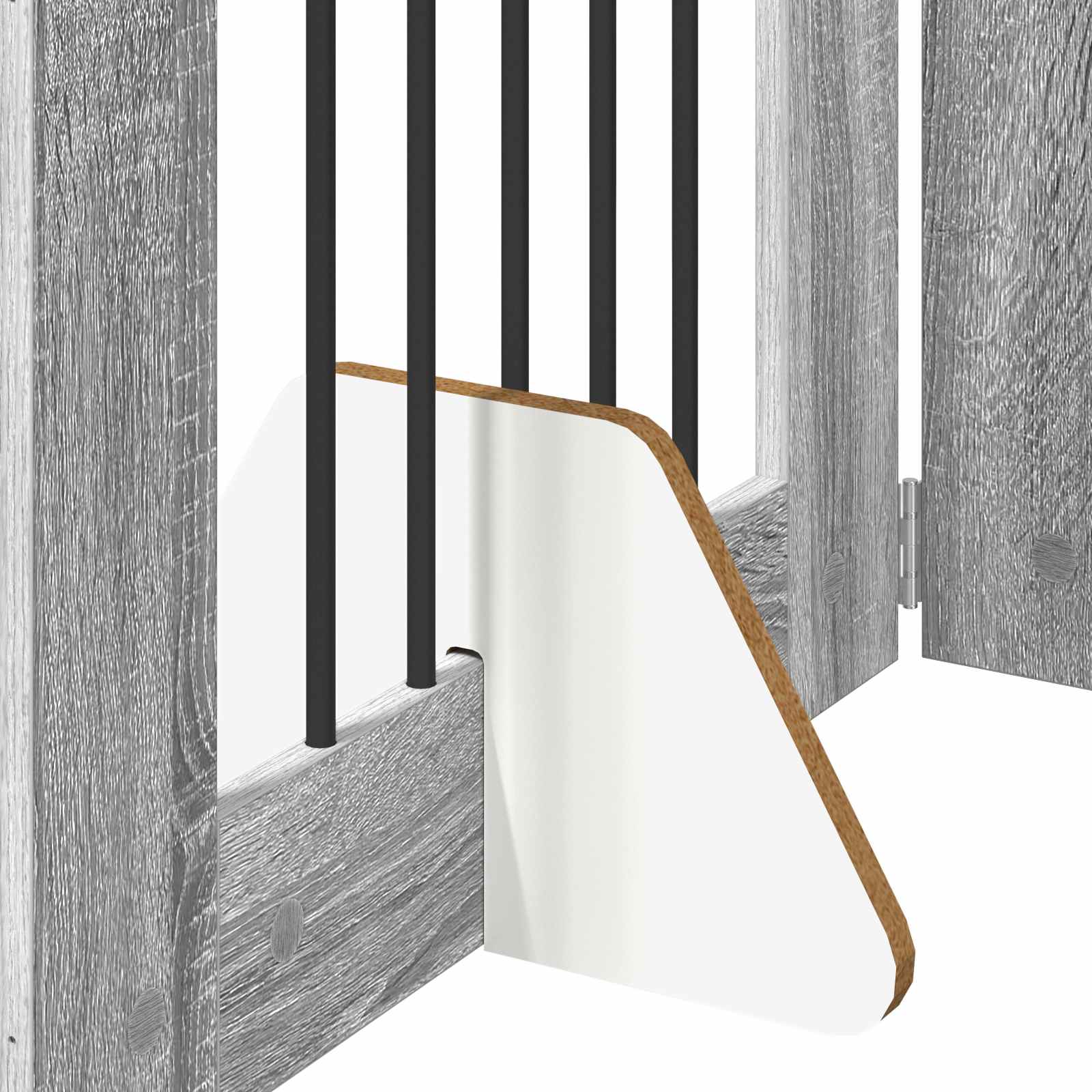 Vrata za pse s postoljem 6 pcs Siva sonoma 60 x 80 cm