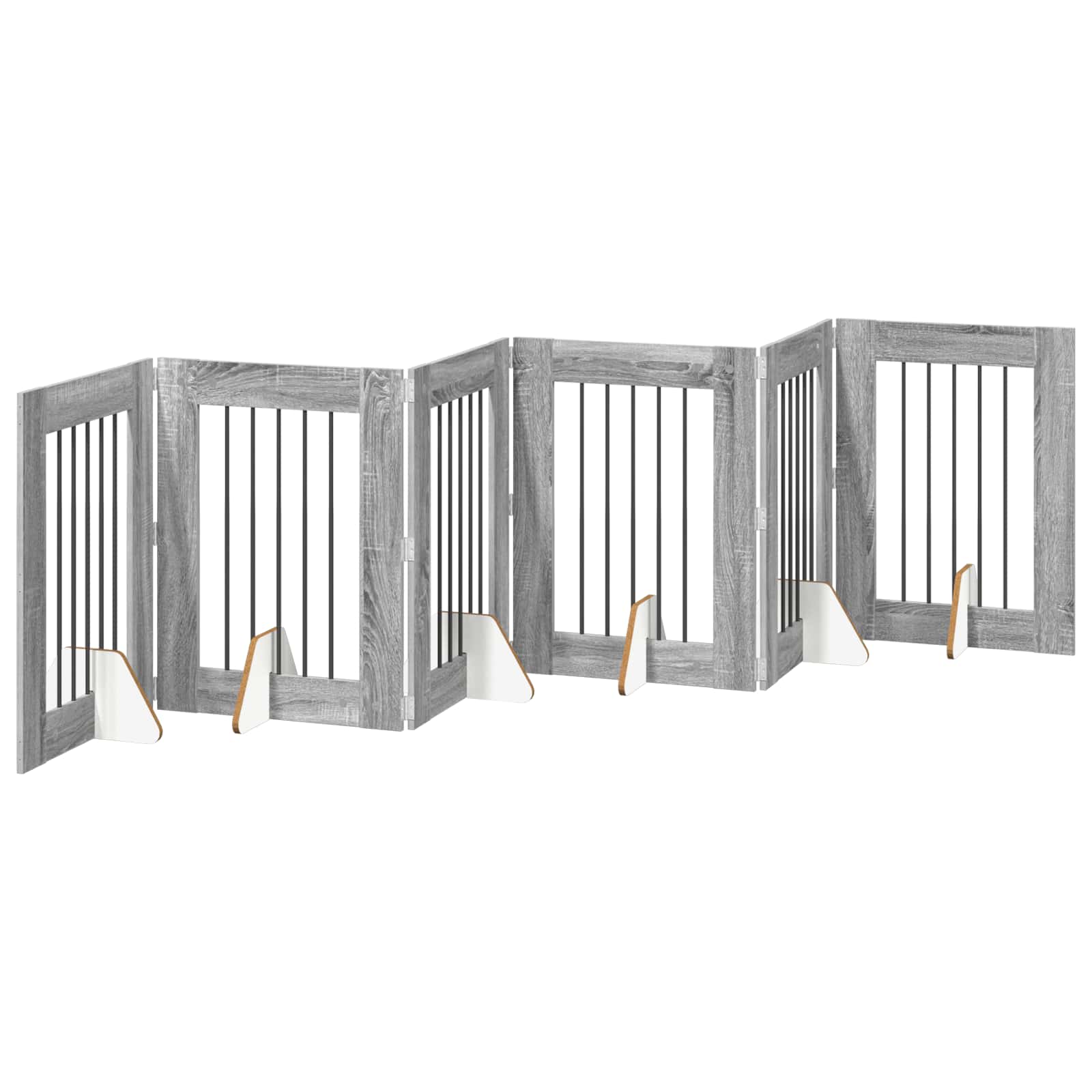 Vrata za pse s postoljem 6 pcs Siva sonoma 60 x 80 cm