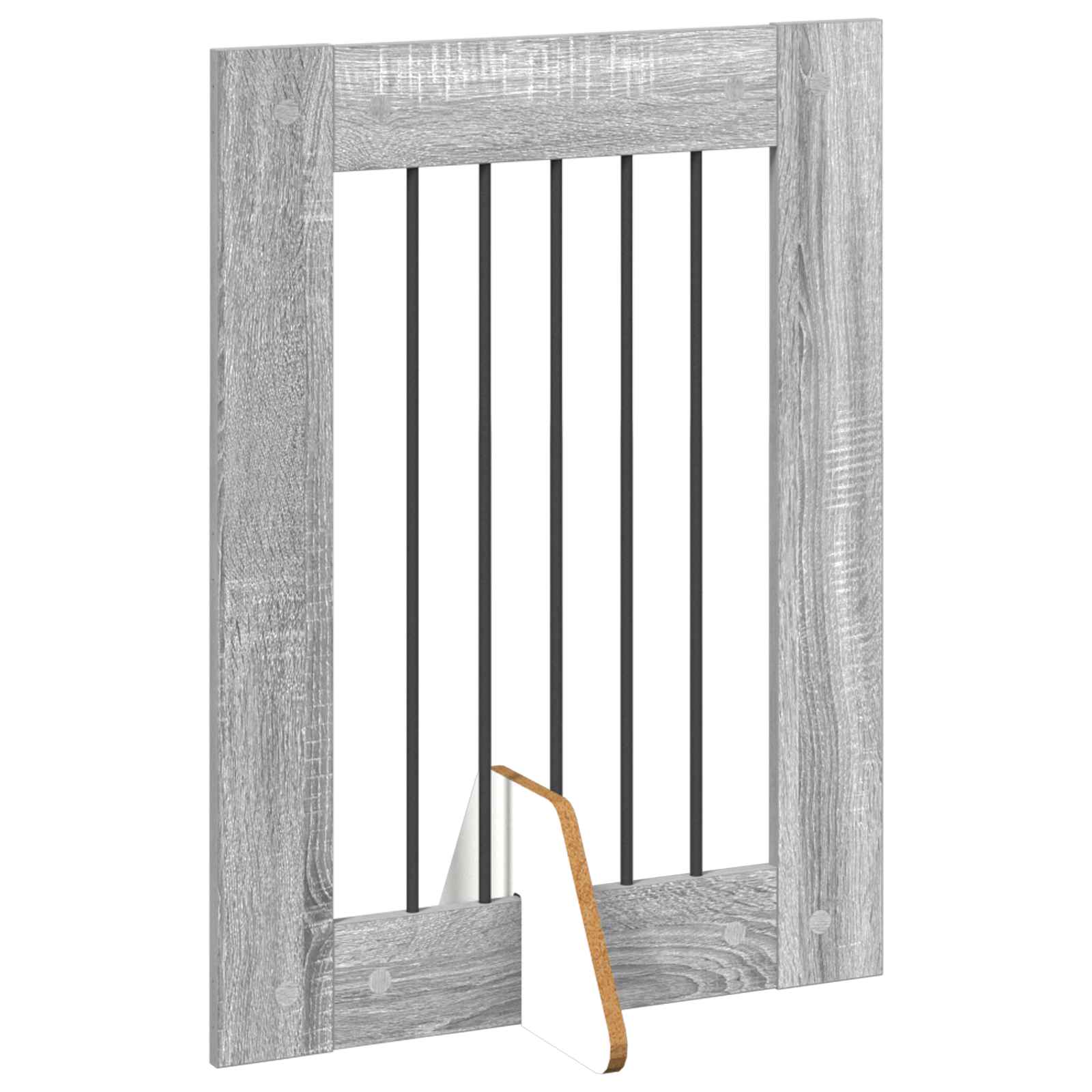 Vrata za pse s postoljem 6 pcs Siva sonoma 60 x 80 cm