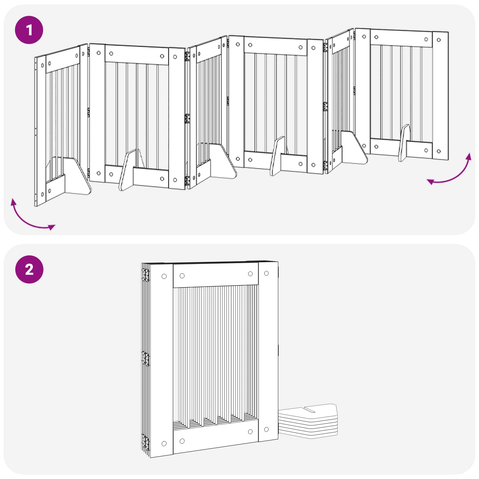 Vrata za pse s postoljem 6 pcs Siva sonoma 60 x 80 cm