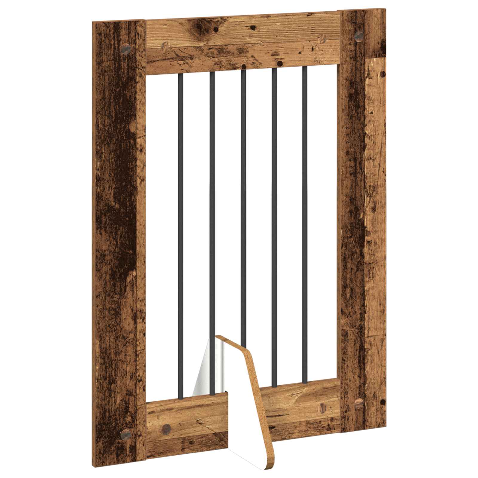 Vrata za pse s postoljem 6 pcs Staro drvo 60 x 80 cm
