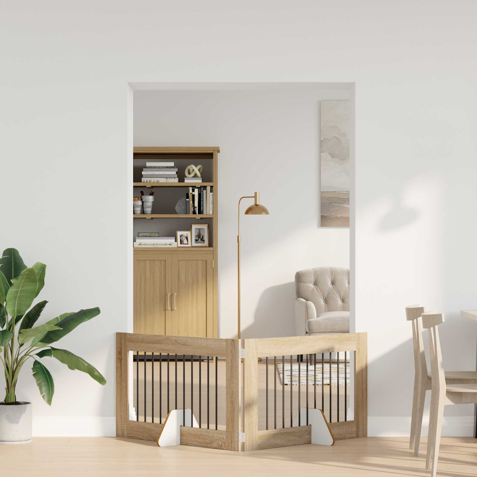 Vrata za pse s postoljem 2 pcs Hrast sonoma 100 x 60 cm