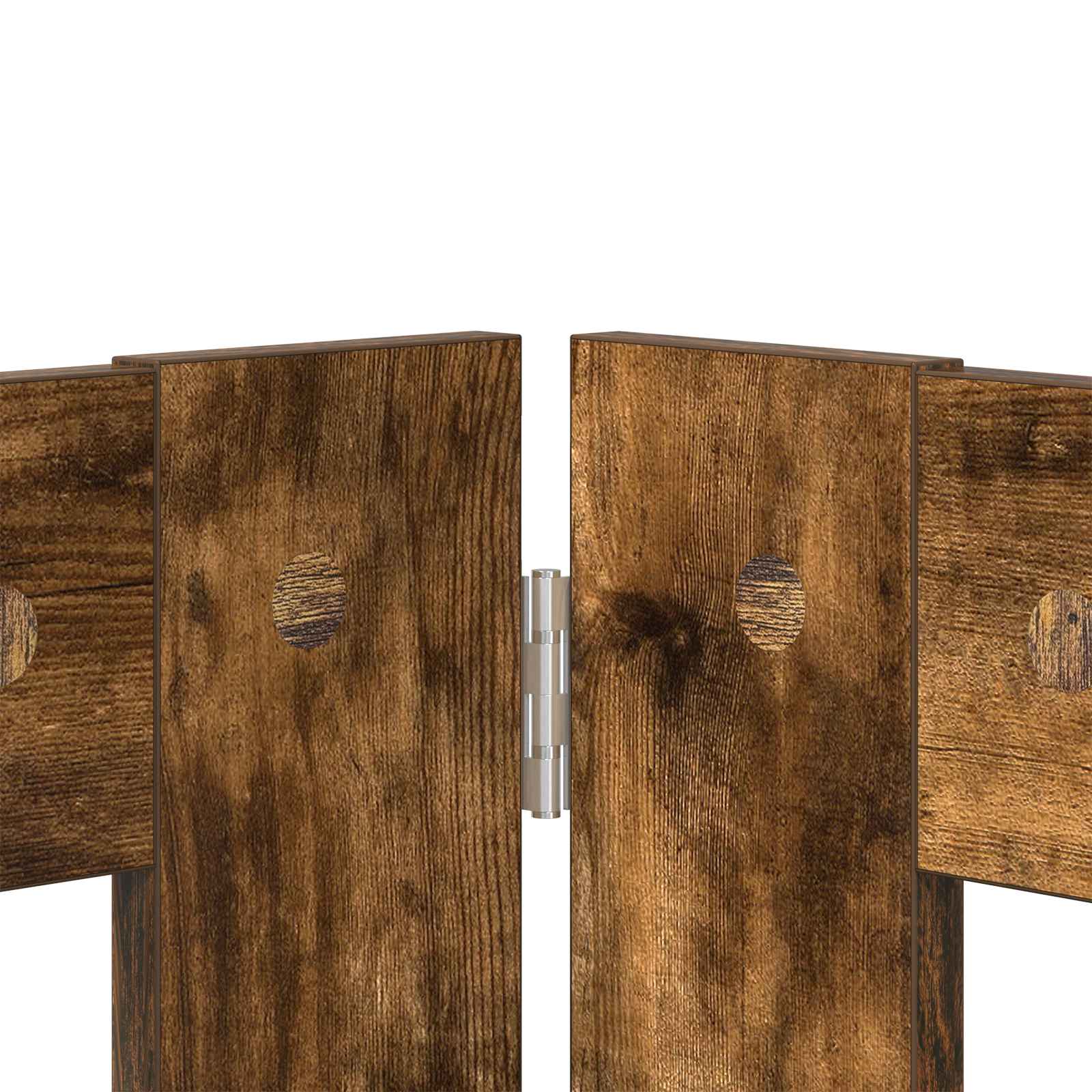 Vrata za pse s postoljem 2 pcs Dimljeni hrast 100 x 60 cm