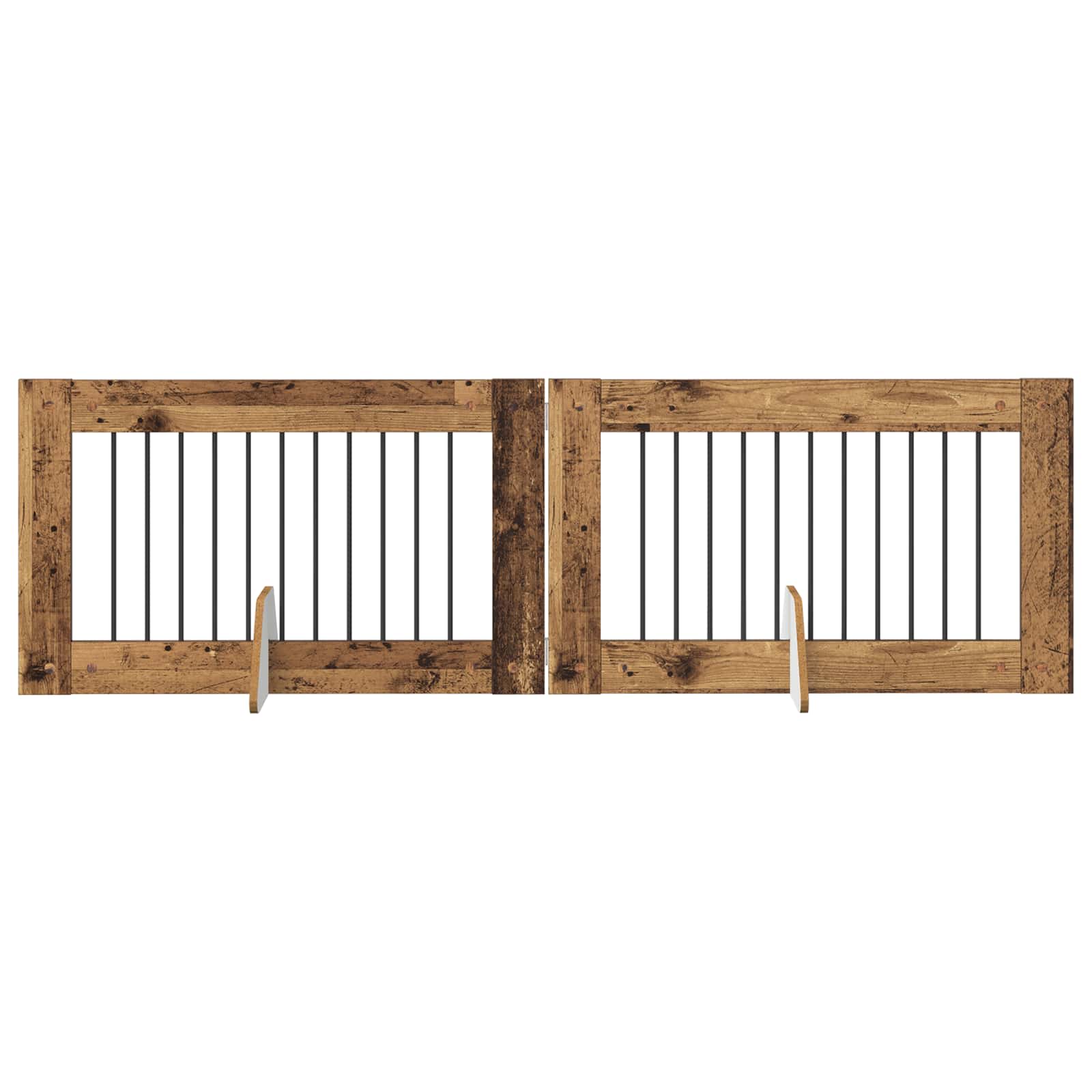 Vrata za pse s postoljem 2 pcs Staro drvo 100 x 60 cm