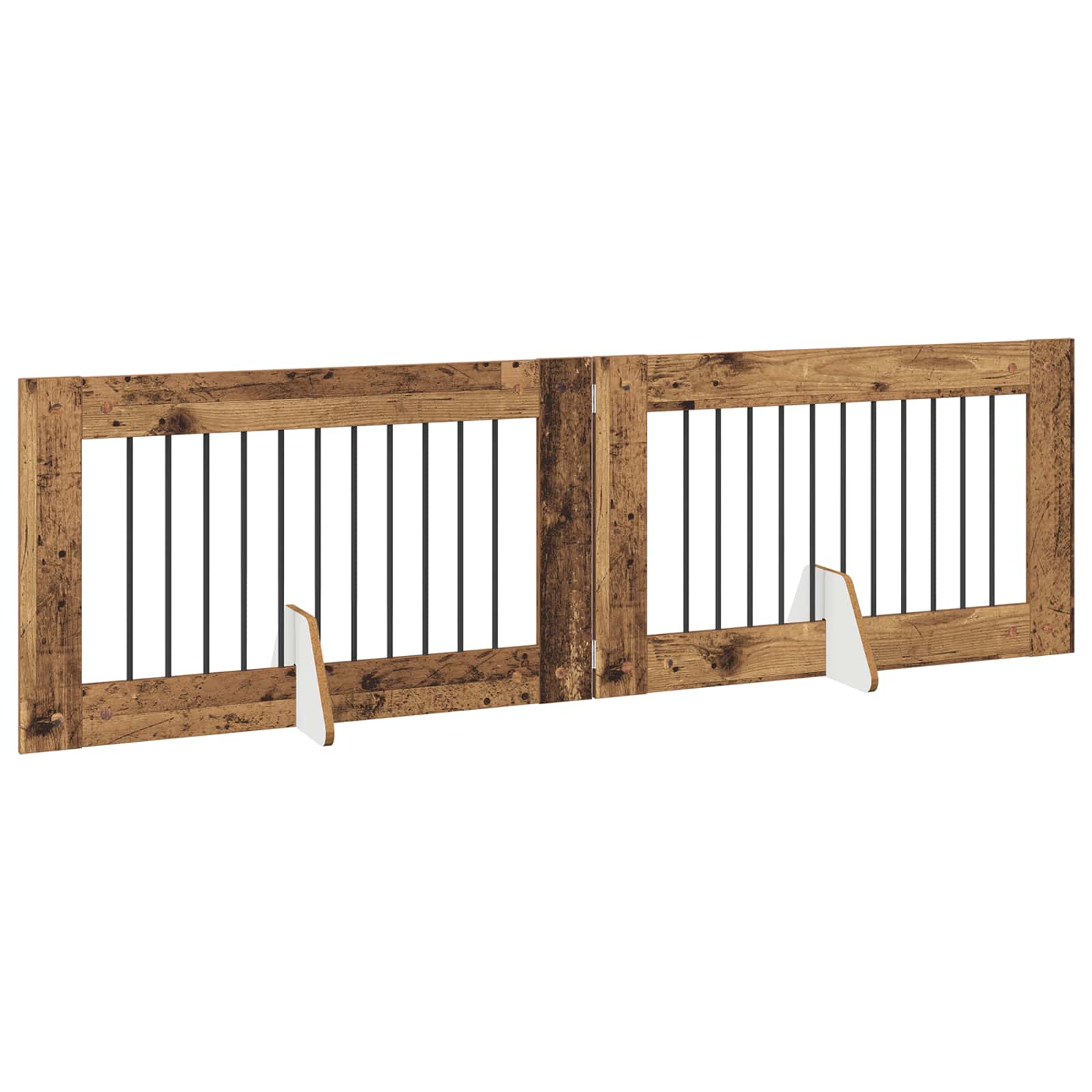Vrata za pse s postoljem 2 pcs Staro drvo 100 x 60 cm