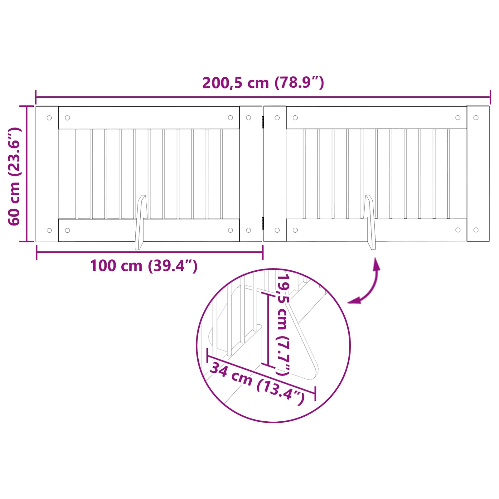 Vrata za pse s postoljem 2 pcs Hrast artisan 100 x 60 cm