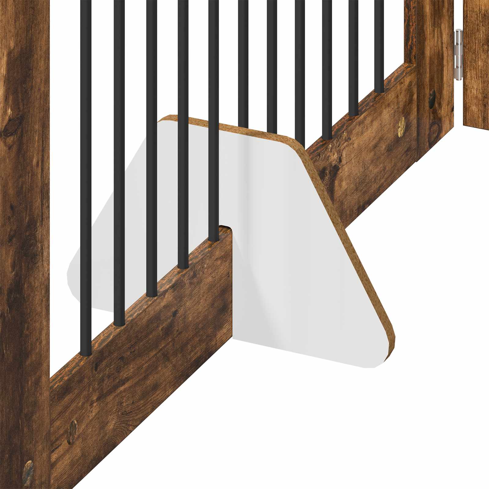 Vrata za pse s postoljem 4 pcs Dimljeni hrast 100 x 60 cm