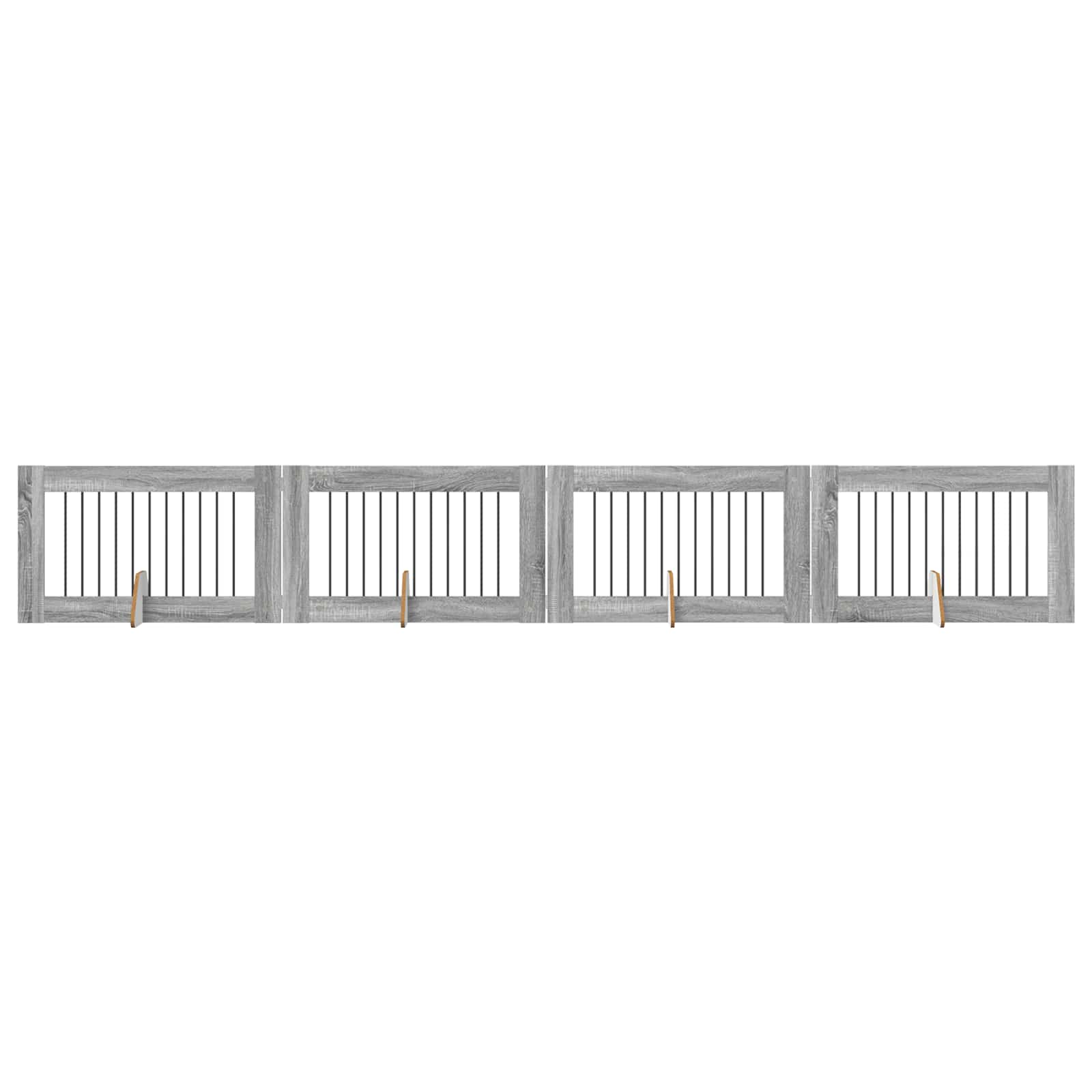 Vrata za pse s postoljem 4 pcs Siva sonoma 100 x 60 cm