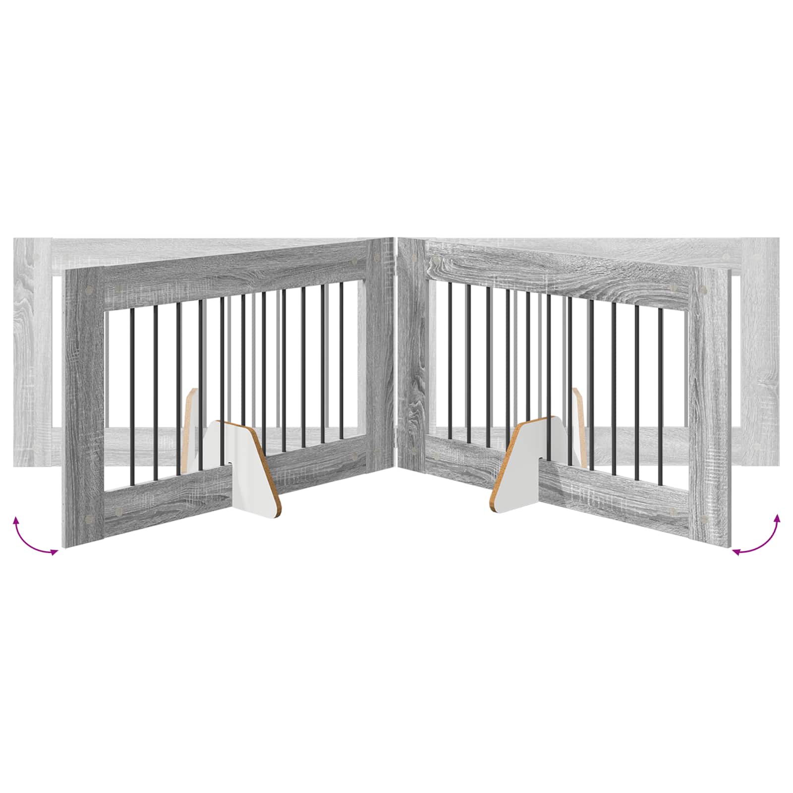 Vrata za pse s postoljem 4 pcs Siva sonoma 100 x 60 cm