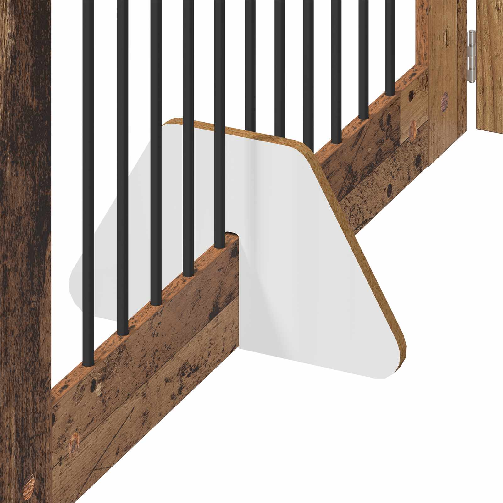 Vrata za pse s postoljem 4 pcs Staro drvo 100 x 60 cm