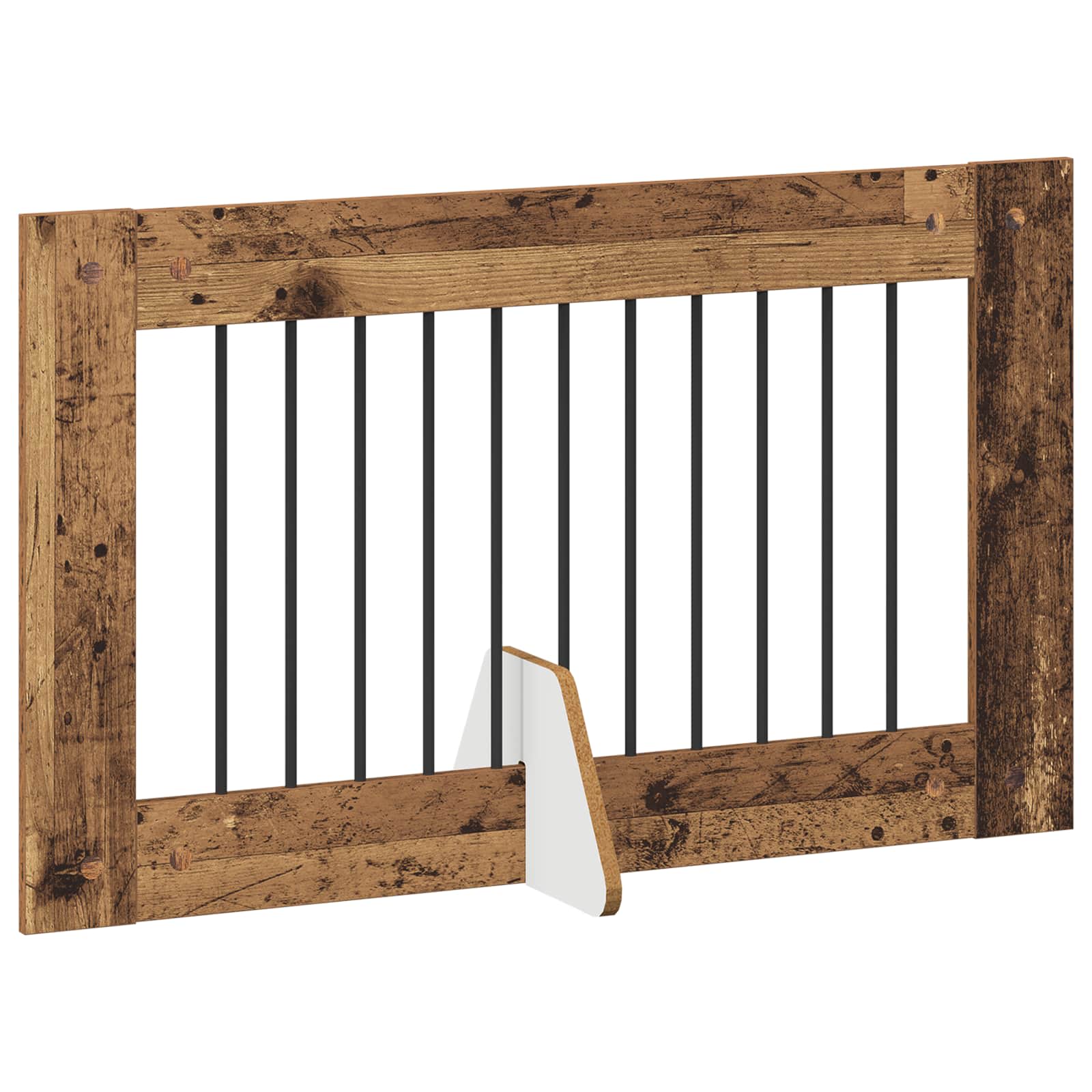 Vrata za pse s postoljem 4 pcs Staro drvo 100 x 60 cm