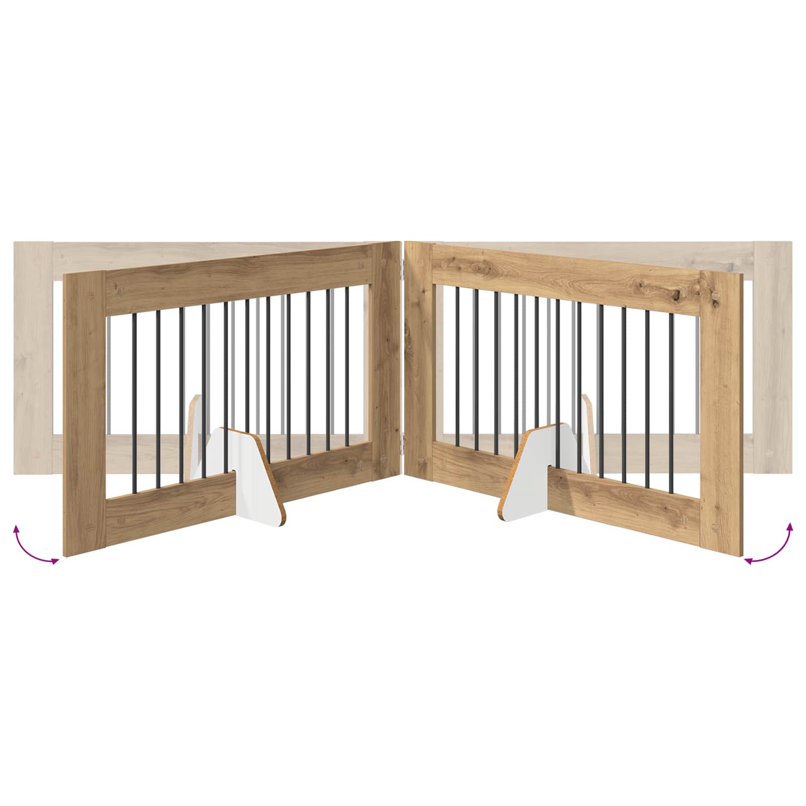 Vrata za pse s postoljem 4 pcs Hrast artisan 100 x 60 cm