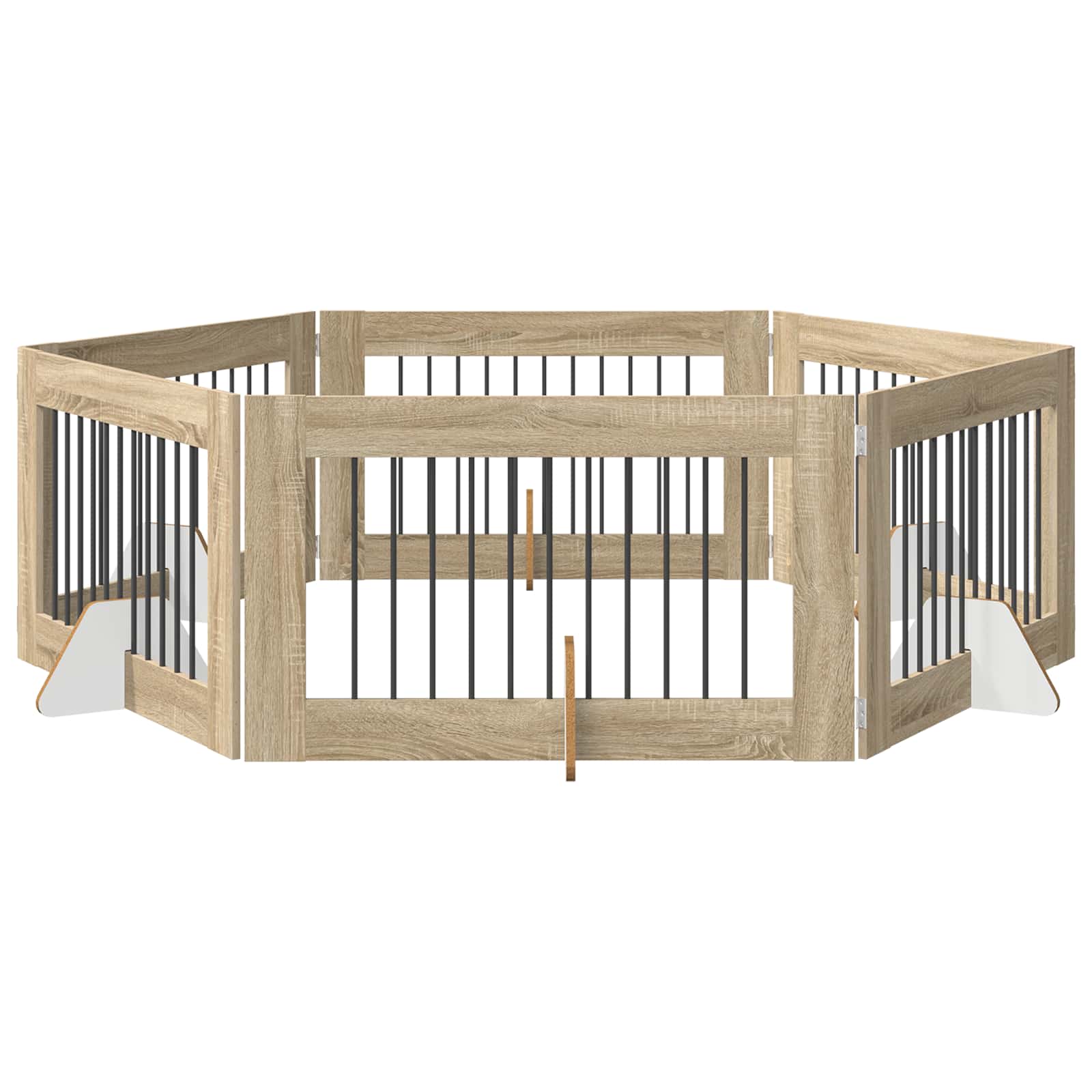 Vrata za pse s postoljem 6 pcs Hrast sonoma 100 x 60 cm