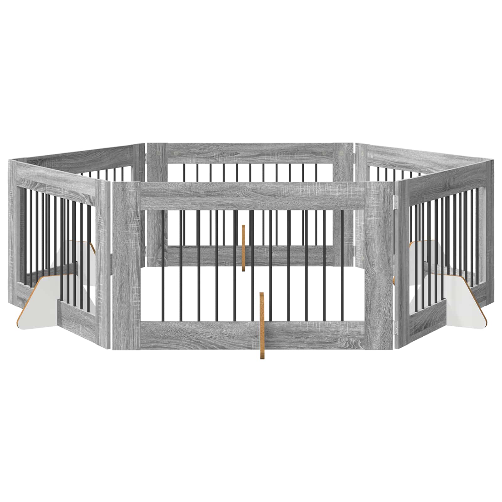 Vrata za pse s postoljem 6 pcs Siva sonoma 100 x 60 cm