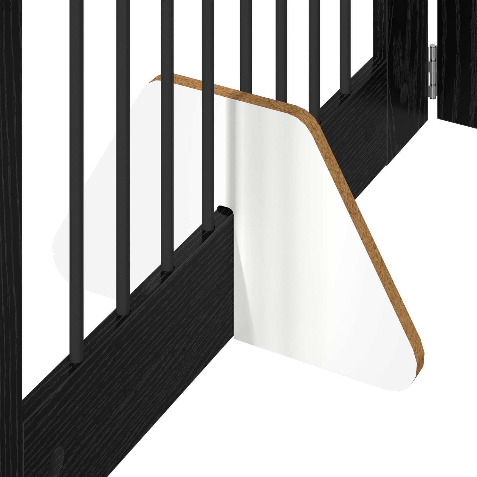 Vrata za pse s postoljem 2 pcs Crni hrast 80 x 60 cm