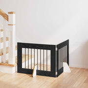 Vrata za pse s postoljem 2 pcs Crni hrast 80 x 60 cm