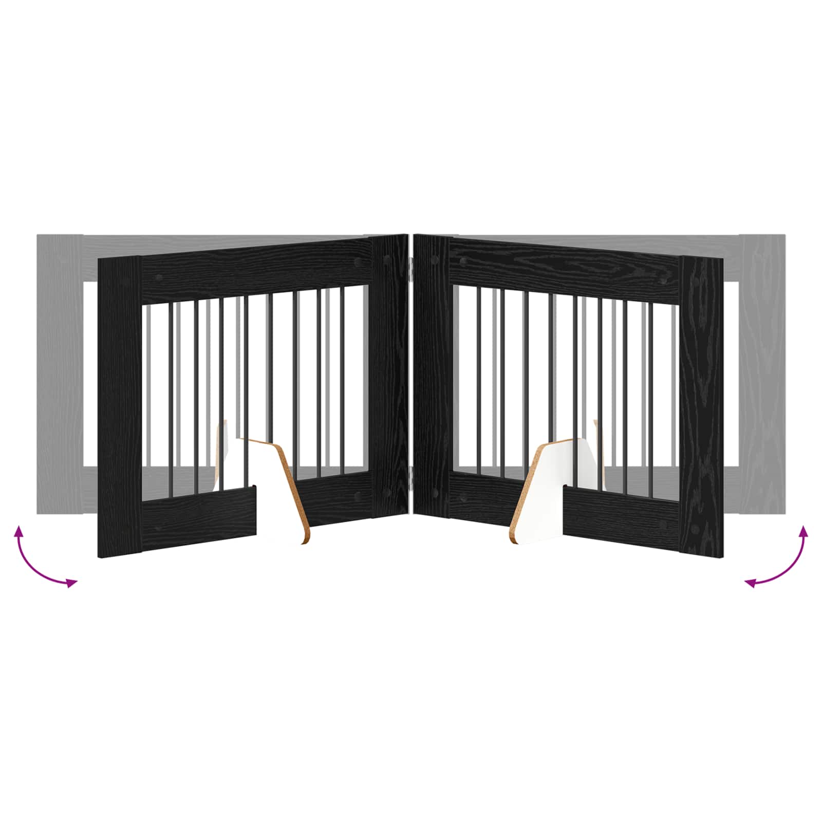 Vrata za pse s postoljem 2 pcs Crni hrast 80 x 60 cm