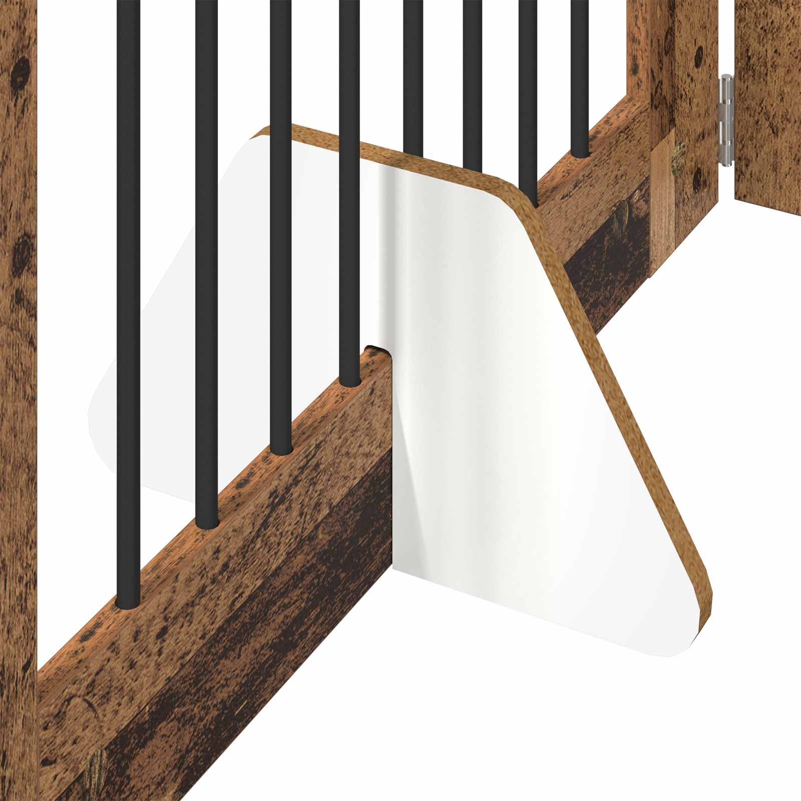 Vrata za pse s postoljem 2 pcs Staro drvo 80 x 60 cm