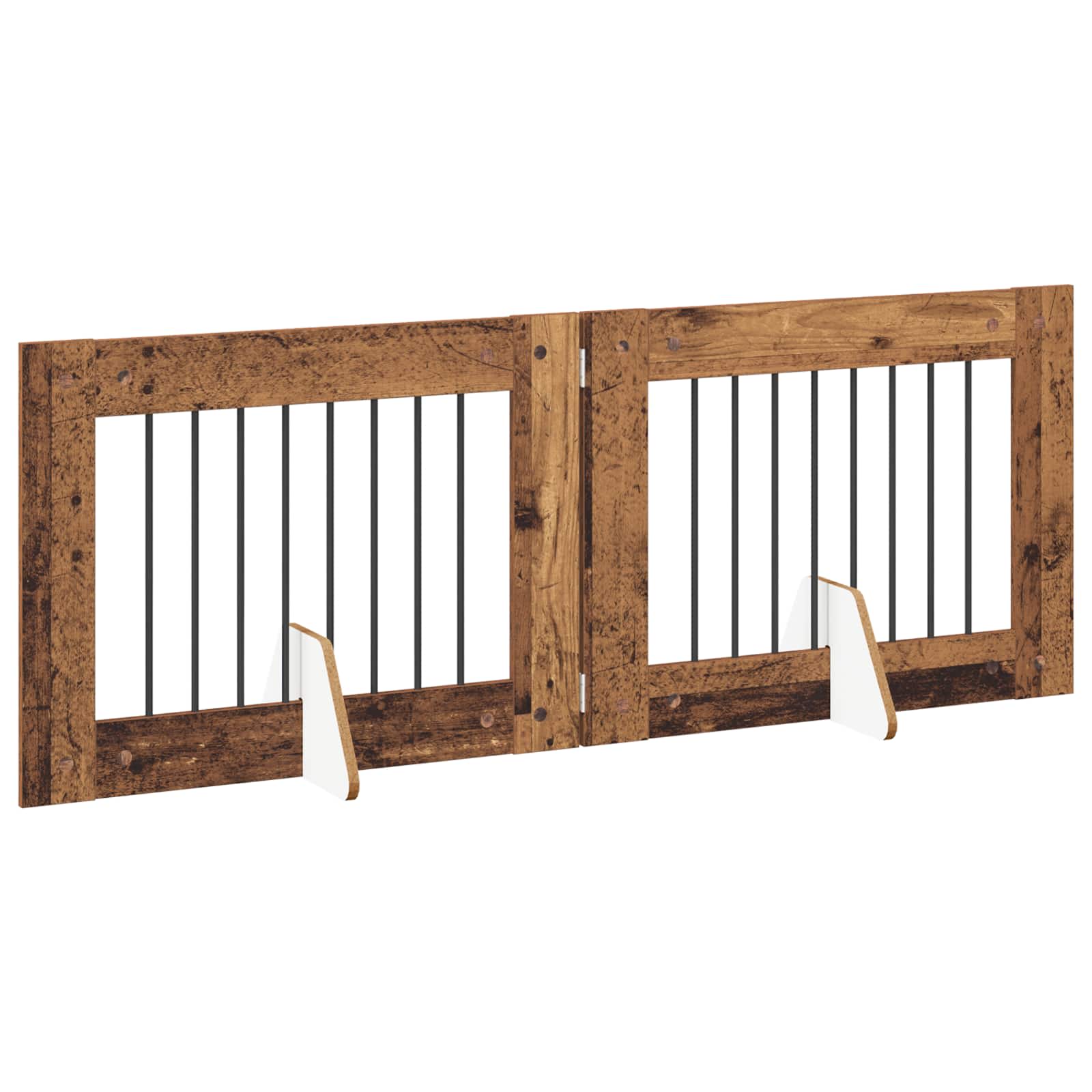 Vrata za pse s postoljem 2 pcs Staro drvo 80 x 60 cm