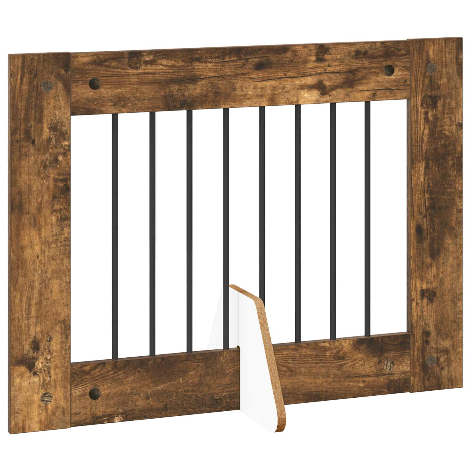 Vrata za pse s postoljem 4 pcs Dimljeni hrast 80 x 60 cm
