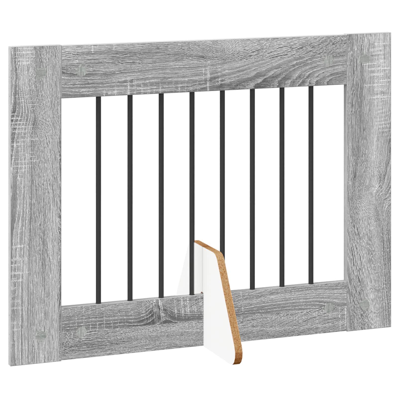 Vrata za pse s postoljem 4 pcs Siva sonoma 80 x 60 cm