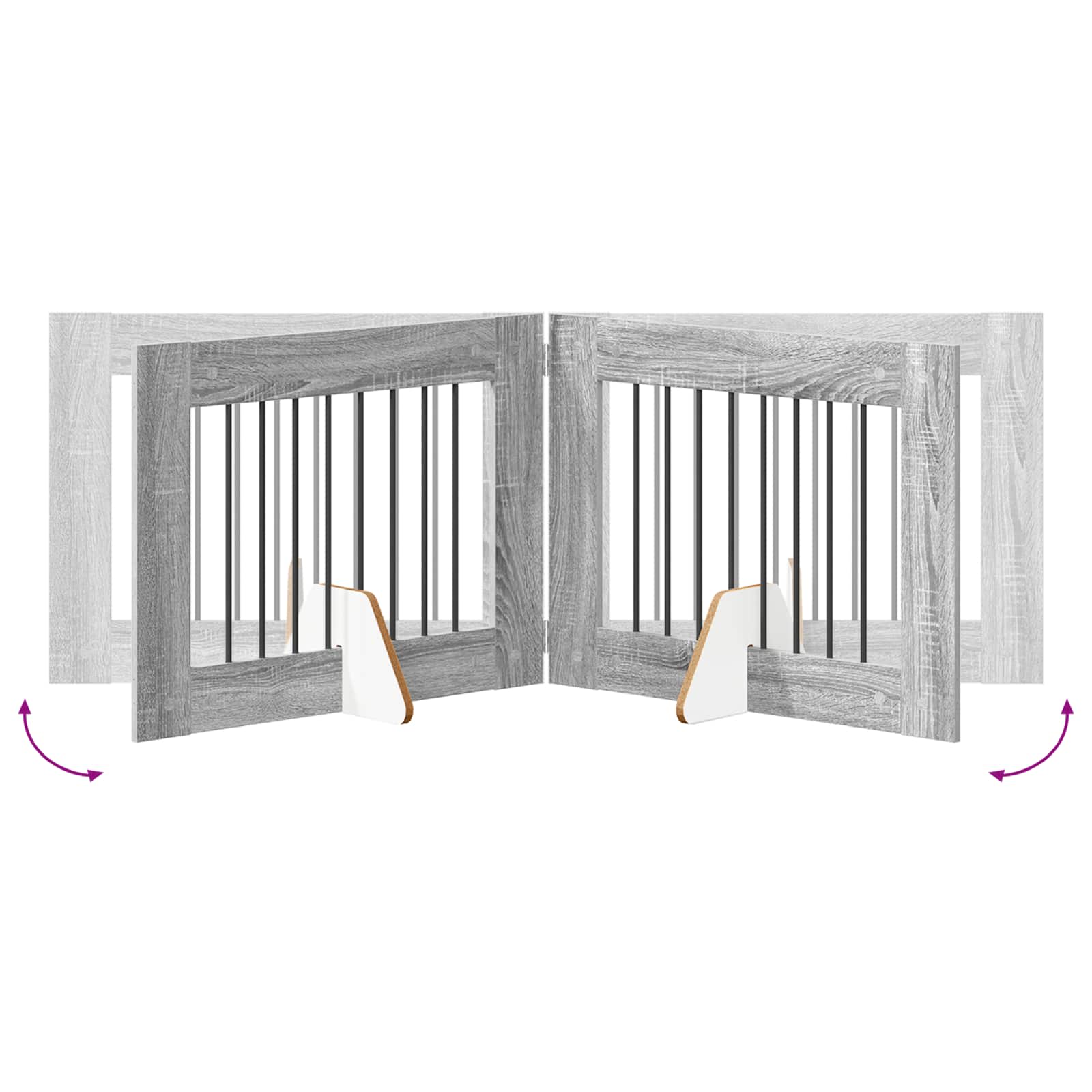 Vrata za pse s postoljem 4 pcs Siva sonoma 80 x 60 cm
