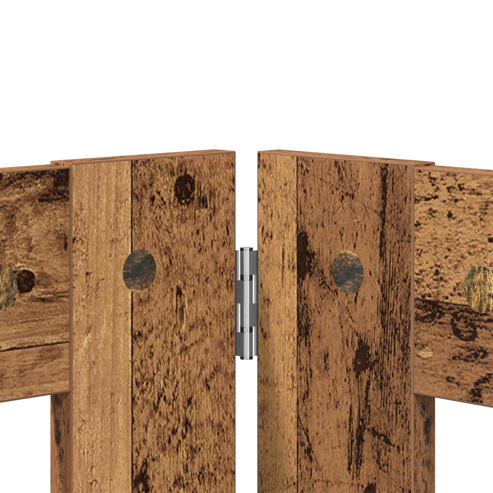 Vrata za pse s postoljem 4 pcs Staro drvo 80 x 60 cm